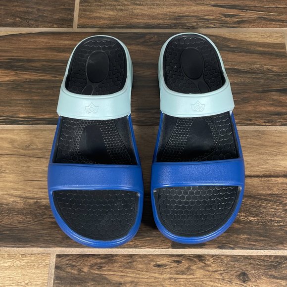 Spenco Fusion Slim Womens Size 9 Shoes Blue Orthotic Comfort Slide Sandal - Picture 11 of 12